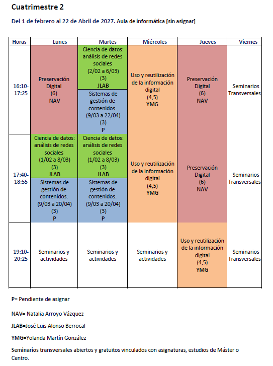 Horario 2